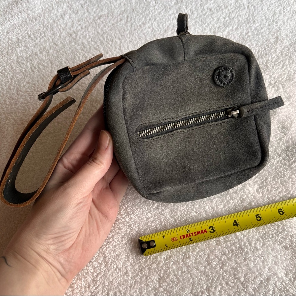 Diesel black gold suede pouch wristlet clutch